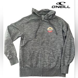 Men’s Vintage O'Neill Gray Stripe Full Zip Hoodie